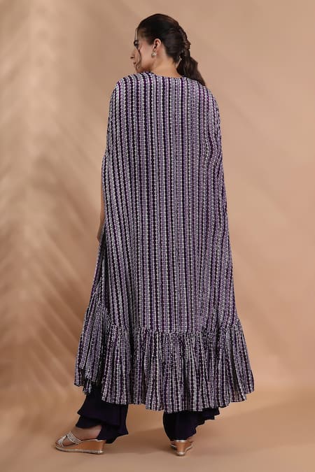 Shreya J Label Hand Embroidered Cape & Pant Set 