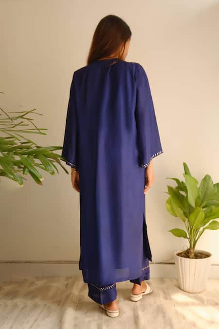 Juanita By Shubhda Chanderi Embroidered Kurta & Pant Set 