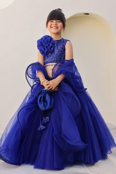 Tiny Pants Pearl Sequin Embroidered Lehenga Set 