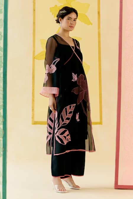 I Am Design Applique & Embroidered Angrakha Kurta Set 