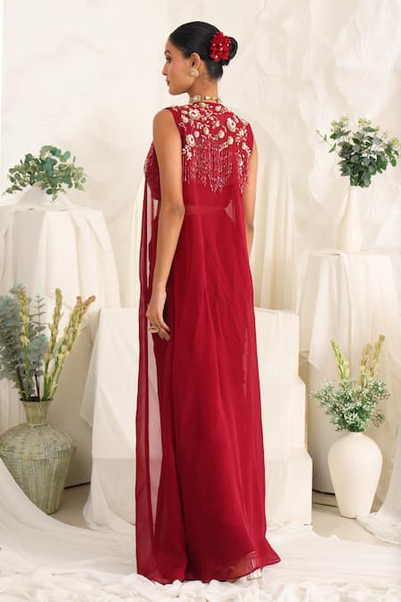 Meenagurnam Cutdana Embroidered Jacket Skirt Set 