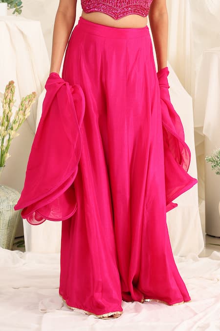 Meenagurnam Magenta Net Sequins Sweetheart Neck, Embellished Blouse Sharara Set Online at Aza Fashions Meenagurnam_Magenta Net Sequins Sweetheart Neck, Embellished Blouse Sharara Set _Online_at_Aza_Fashions