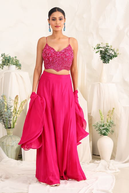 Meenagurnam Sequin Embellished Blouse Sharara Set 