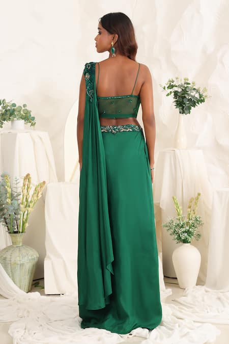 Meenagurnam Embellished Blouse & Skirt Set 