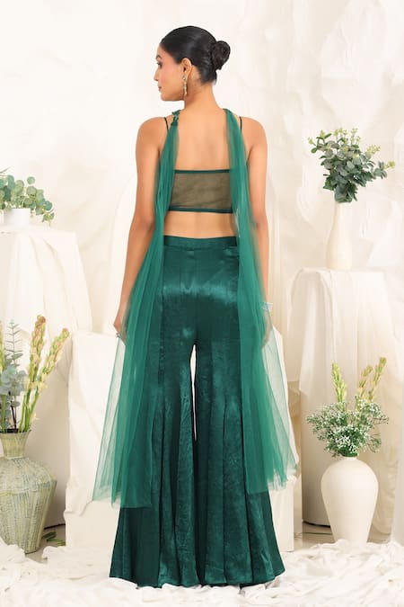 Meenagurnam Hand Embellished Blouse Sharara Set 