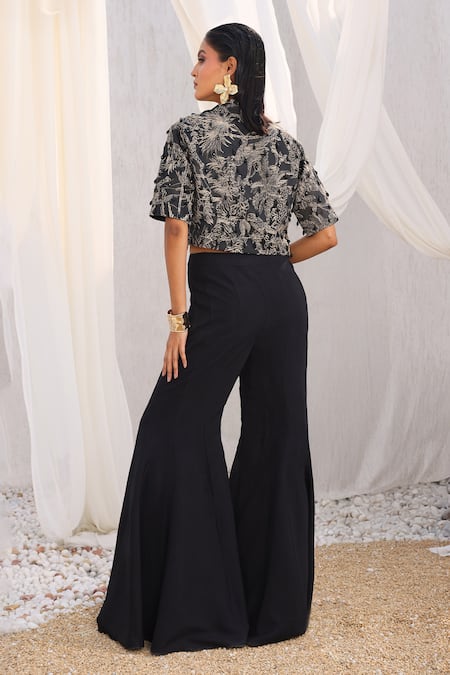 Meenagurnam Cutdana Embellished Jacket Sharara Set 