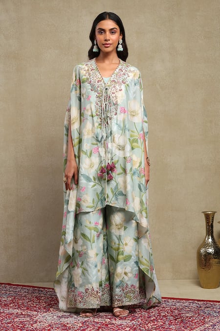 Dohr India Floral Print Cape Sharara Set 