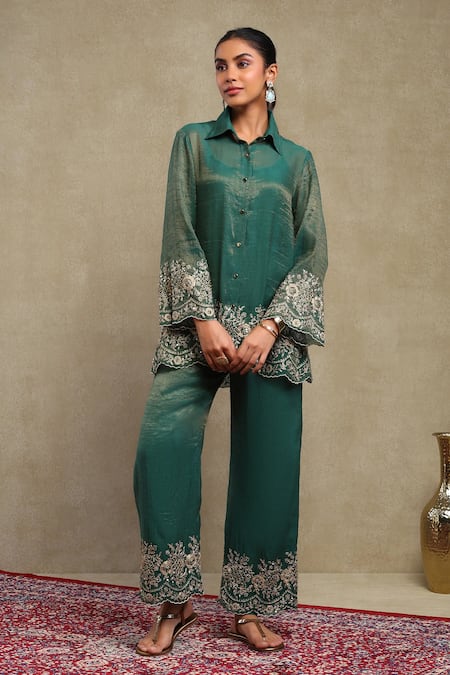 Dohr India Dori Embroidered Shirt & Pant Set 