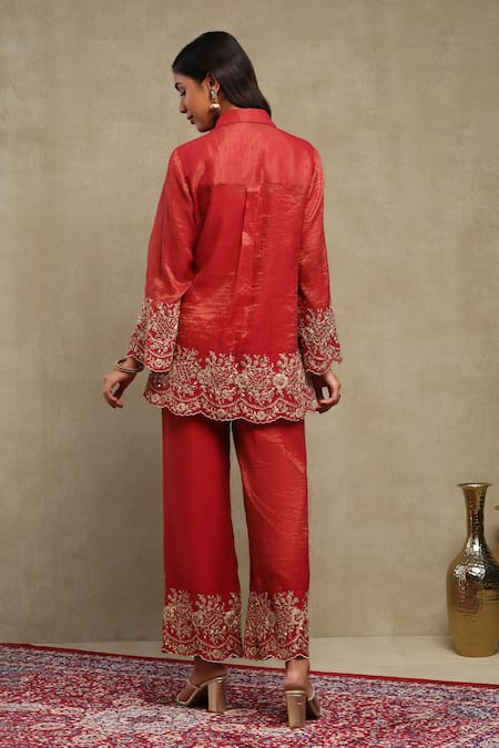 Dohr India Dori Embroidered Shirt & Trouser Set 