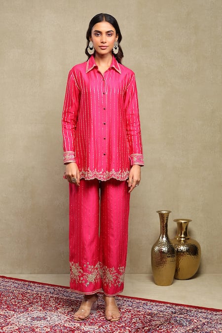 Dohr India Banarasi Woven Shirt & Trouser Set 
