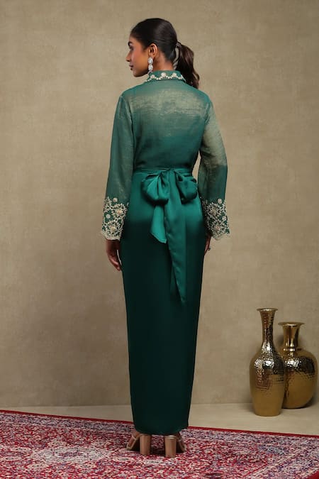 Dohr India Dori Embroidered Shirt Skirt Set 