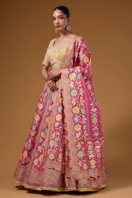 I Am Design Botanical Print Lehenga Set 