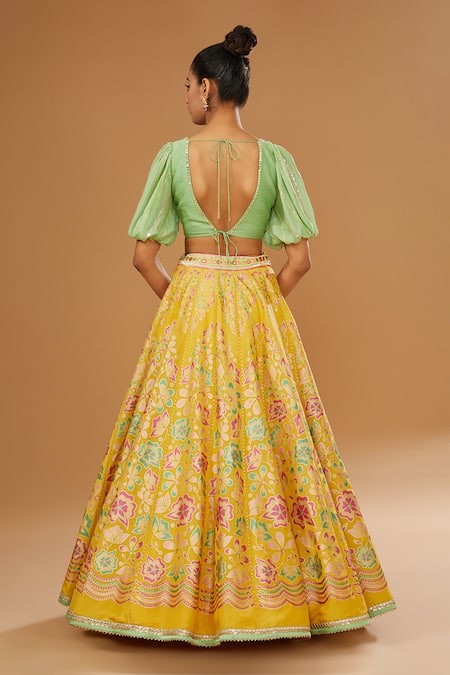 I Am Design Flower Print Lehenga Set 