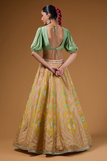 I Am Design Garden Print Lehenga Set 