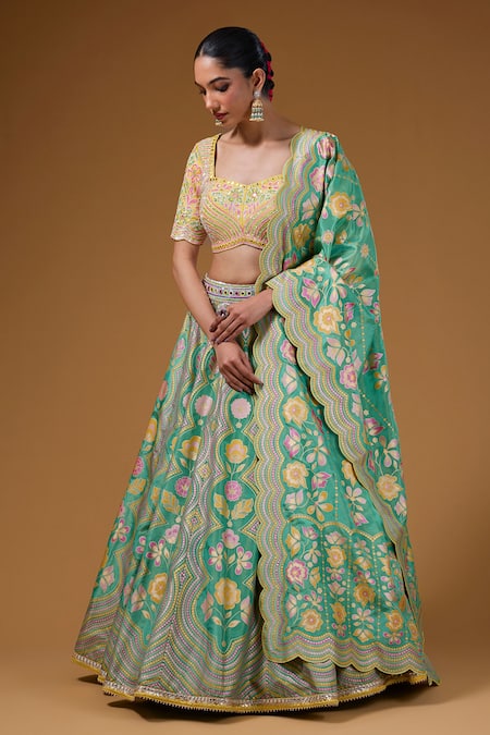 I Am Design Garden Print Lehenga Set 