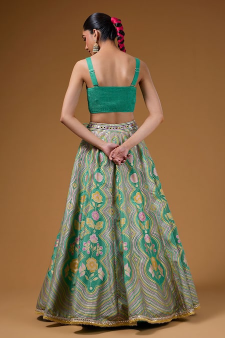 I Am Design Floral Print Lehenga Set 