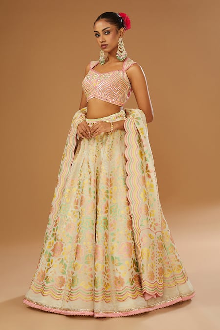I Am Design Petal Print Lehenga Set 