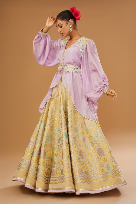 I Am Design Bouquet Print Lehenga & Shirt Set 