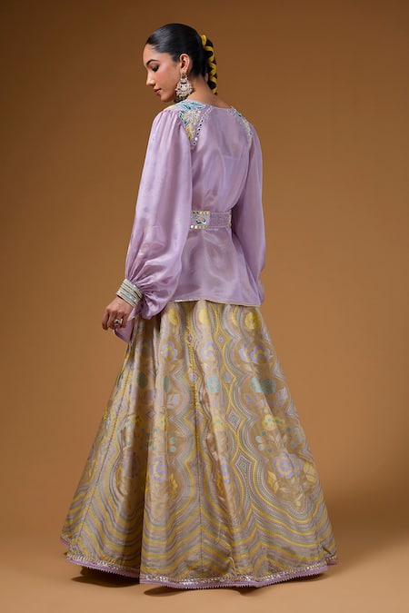 I Am Design Floral Print Lehenga & Shirt Set 