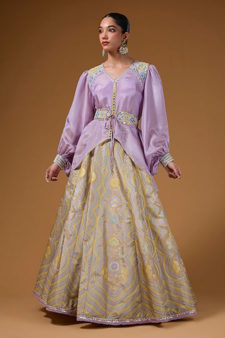 I Am Design Floral Print Lehenga & Shirt Set 