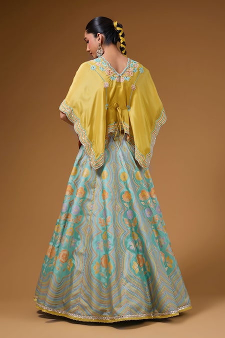 I Am Design Floral Print Lehenga & Kaftan Set 