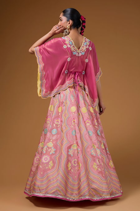 I Am Design Floral & Scallop Print Lehenga Set 