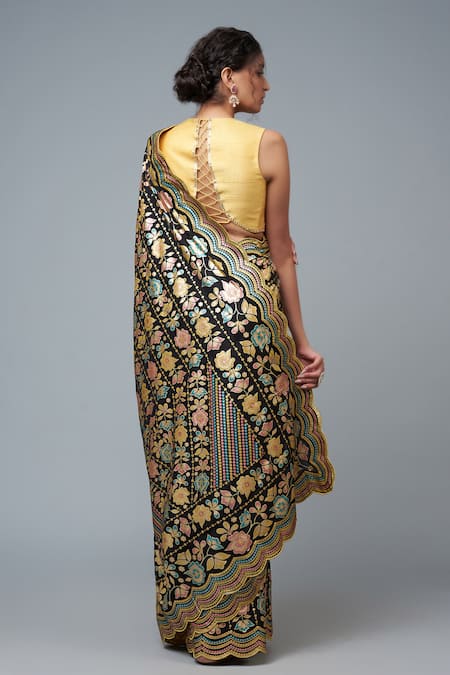 I Am Design Floret Print Saree With Blouse 