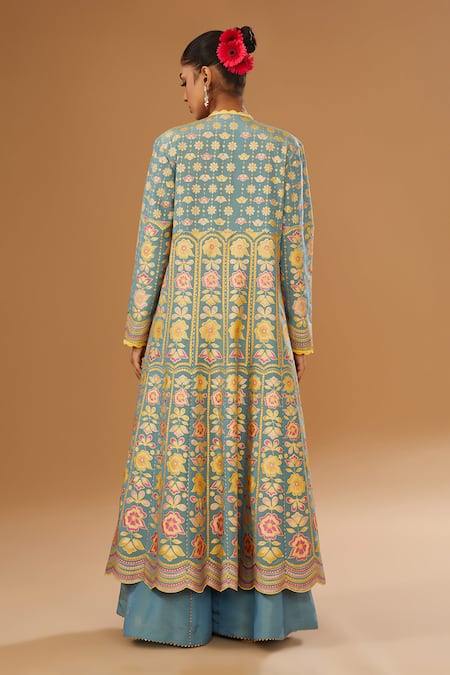 I Am Design Floral Print Jacket Palazzo Set 