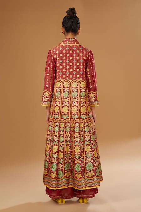 I Am Design Floral Print Jacket Palazzo Set 