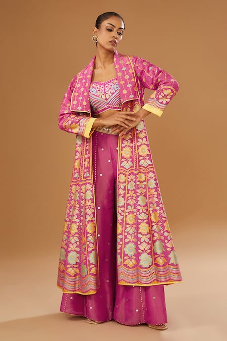 I Am Design Flora Print Jacket Palazzo Set 