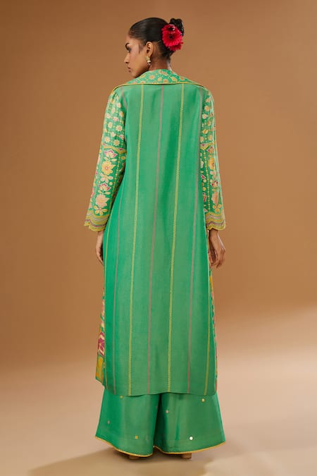 I Am Design Flower Print Jacket Palazzo Set 