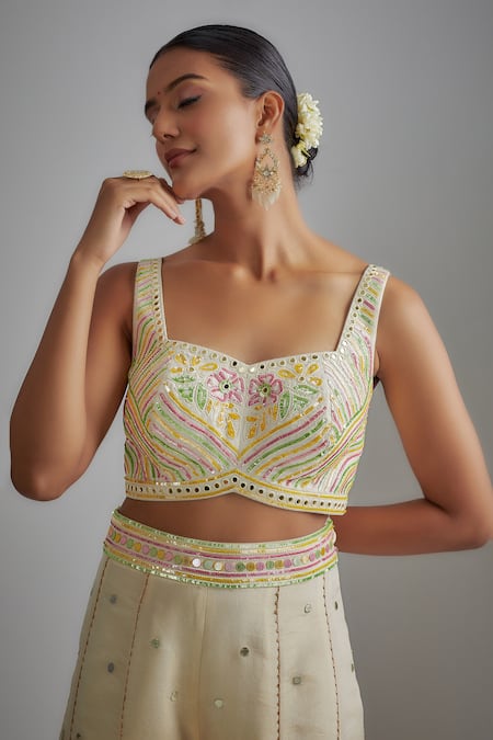 Buy I Am Design Ivory Silk Mirrors, Sequins, Embroidery Open Neck, Printed Palazzo And Cape Set Online at Aza Fashions Buy_I Am Design_Ivory Silk Mirrors, Sequins, Embroidery Open Neck, Printed Palazzo And Cape Set _Online_at_Aza_Fashions