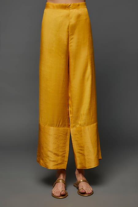 I Am Design_Pink Silk Foil Printing, Embroidery, Mirrors, Sequins Flower Kaftan Pant Set _Online_at_Aza_Fashions