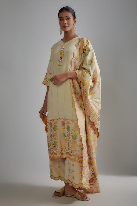 I Am Design Floral Print Kurta Pant Set 