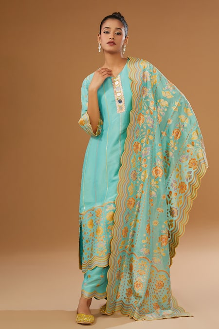 I Am Design Flower Print Kurta Pant Set 