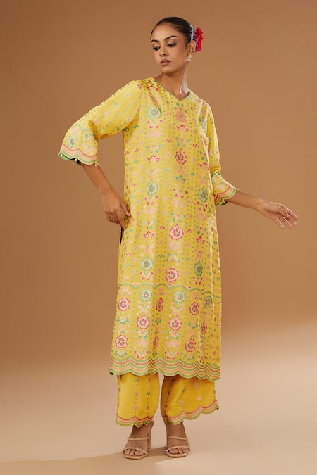 I Am Design Garden Print Kurta Pant Set 