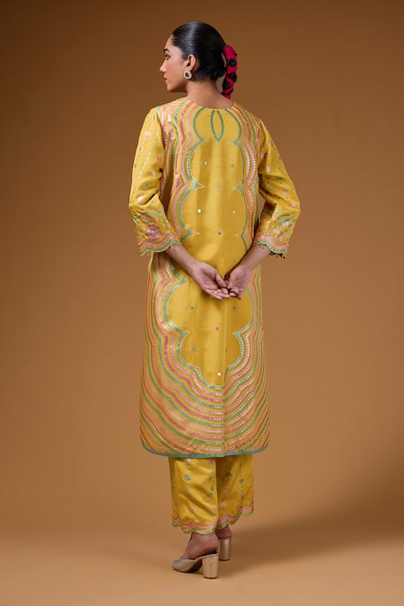 I Am Design Bloom & Scallop Print Kurta Set 