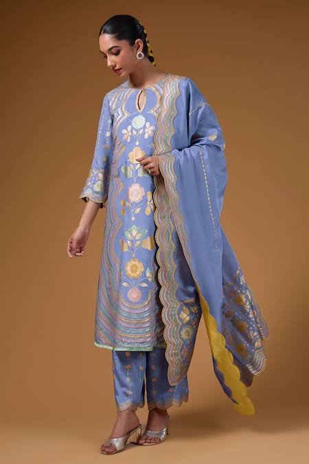 I Am Design Bloom & Scallop Print Kurta Set 