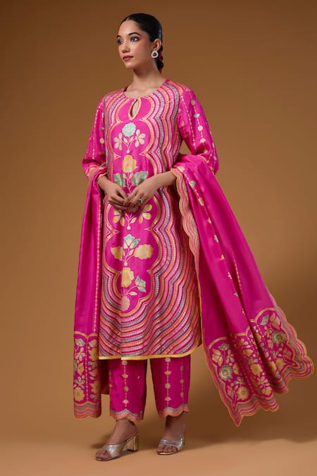 I Am Design Bloom & Scallop Print Kurta Set 