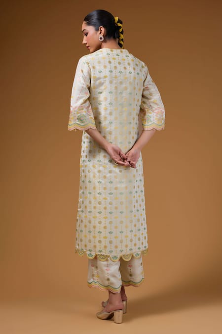 I Am Design Blossom & Scallop Print Kurta Set 