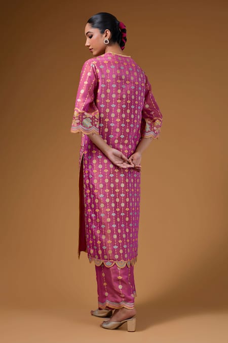 I Am Design Flora & Scallop Print Kurta Set 