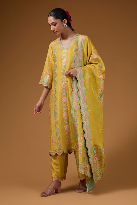 I Am Design Blossom Print Kurta Pant Set 