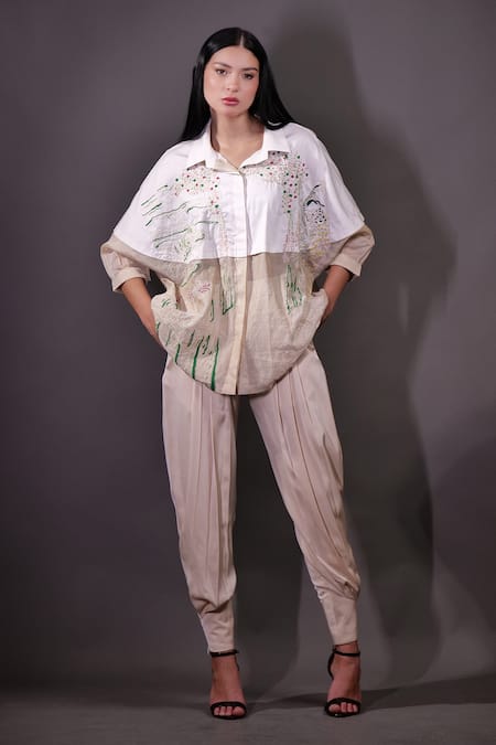 Rahul Singh Kantha & Aari Thread Embroidered Shirt & Trouser Set 