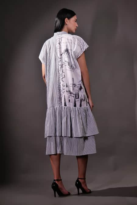 Rahul Singh Block Printed Midi Dress 