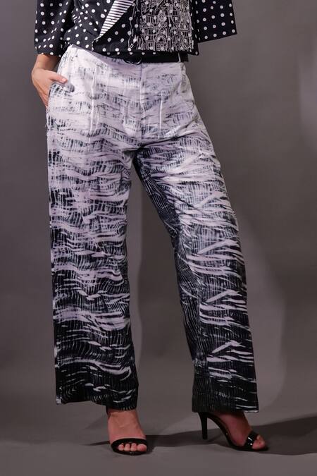 Buy_Rahul Singh_Black Cotton Embroidery V-neck Kantha Shirt And Trouser Set _Online_at_Aza_Fashions