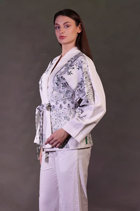 Rahul Singh Kantha Embroidered Shacket & Trousers Set 