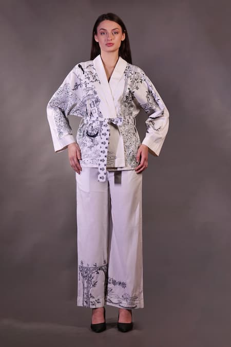 Rahul Singh Kantha Embroidered Shacket & Trousers Set 