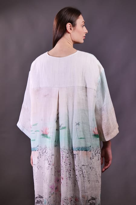 Rahul Singh Printed Linen Midi Dress 