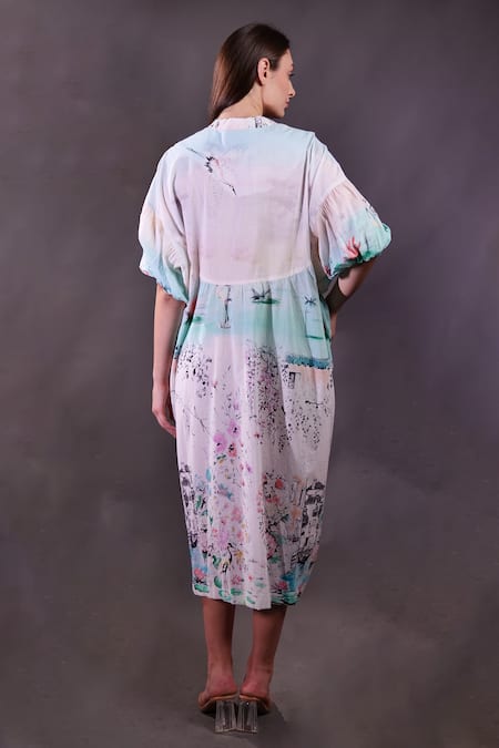 Rahul Singh Printed Organic Cotton Midi Dress 