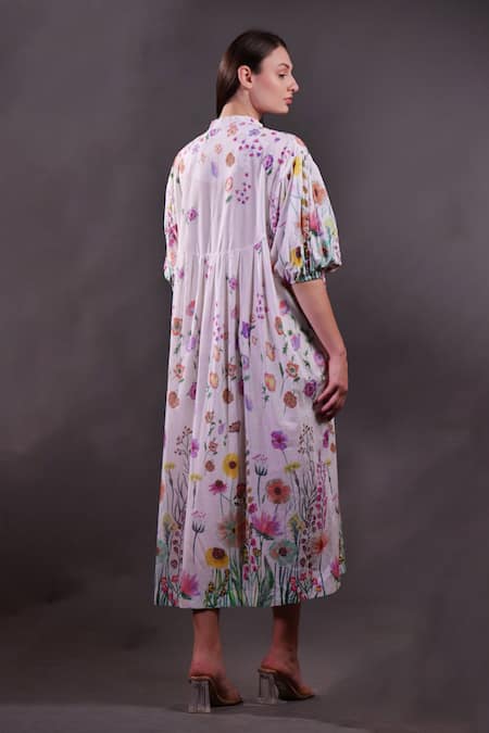 Rahul Singh Printed Floral Midi Dress 